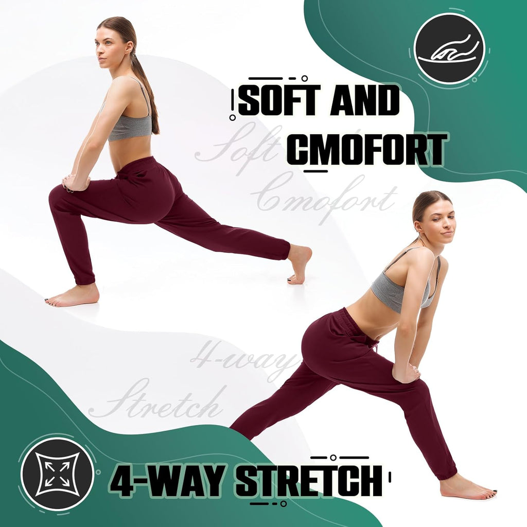 Walifrey Womens Joggers with Pockets, Drawstring Sweatpants Women for Lounging Jogging Workout and Gym