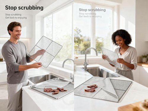 Cosori Silicone Dehydrator Tray Liners - 12x13 Inch Reusable Non-Stick Mesh Sheets | 6-Pack for Jerky, Herbs & Fruit