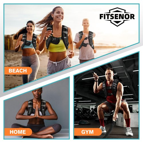 FITSENOR Running Vests, 20lb Weight Vest for Man, High-performance Weighted Vest, Weight Vests with Reflective Stripe and Double Adjustable Buckle, Bodyweight Training, Muscle Building, Rucking, Hiking