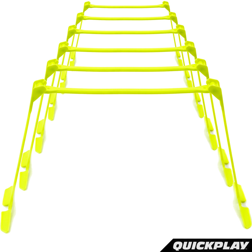 QUICKPLAY PRO Quick-Click Adjustable Speed Hurdles, Set of 6 | 3 Heights in One (6", 9", 12") | All-in-One Agility & Plyometric Training Hurdles | Patented, Portable & Durable
