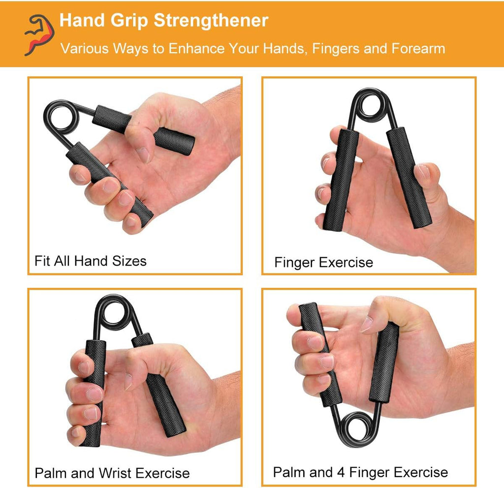 Skiennix Hand Grip Strengthener - 3 Pack (150, 200, 250 lbs) | Forearm & Hand Trainer for Home Gym