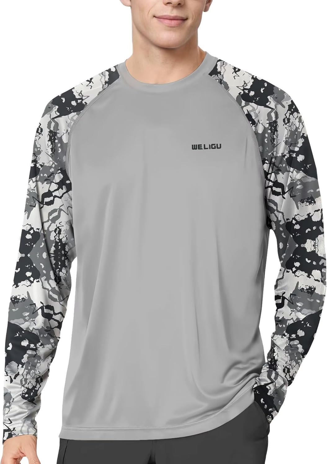 Skiennix Men's Long Sleeve Swim Shirt - UPF 50+ Sun Protection for Fishing & Hiking | Lightweight