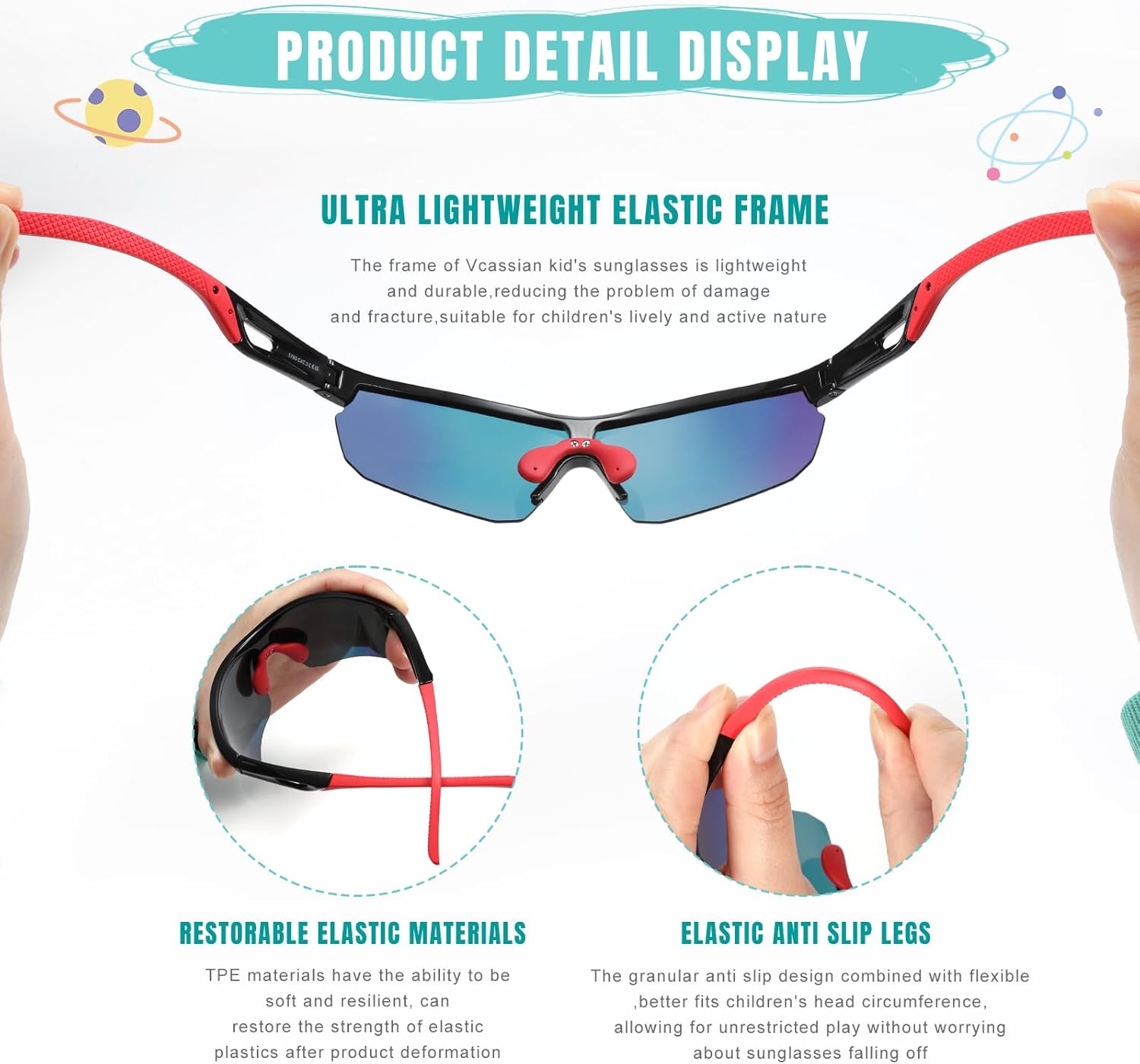 Skiennix Kids Sunglasses - Polarized UV Protection Goggles for Boys & Girls Ages 3-12