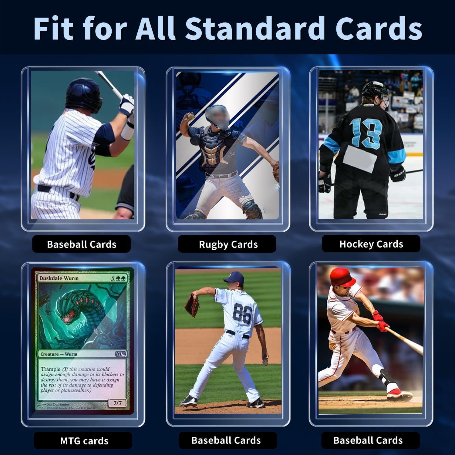 Skiennix 400 Card Sleeves - Premium Hard Plastic Trading Card Holders | 3" x 4" Sports Protectors