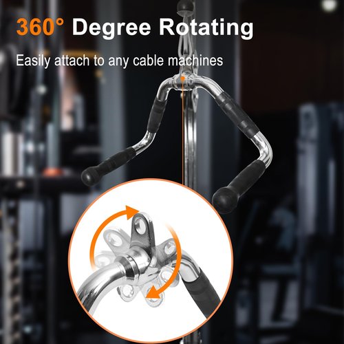 plzzree LAT Pull Down Bar Attachment: LAT Pulldown Tricep Bar for Strength Training - Multi-Exerciser Cable Machine Attachment