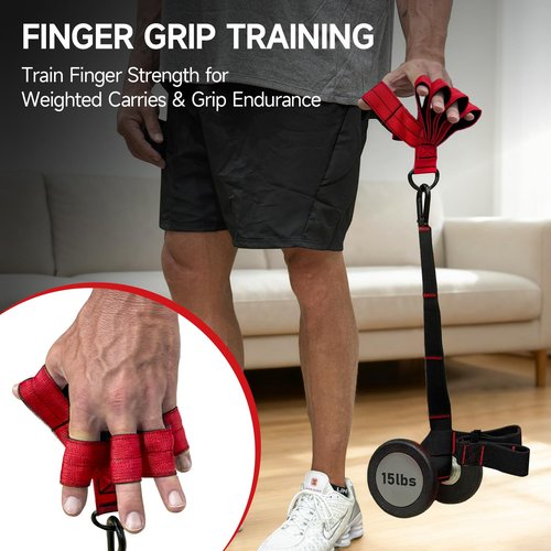 FitBeast Pull Up Ball Grips & Finger Straps Set – Grip Balls for Dead Hangs, Pull Ups, Climbing & Home Gym Training (Black)