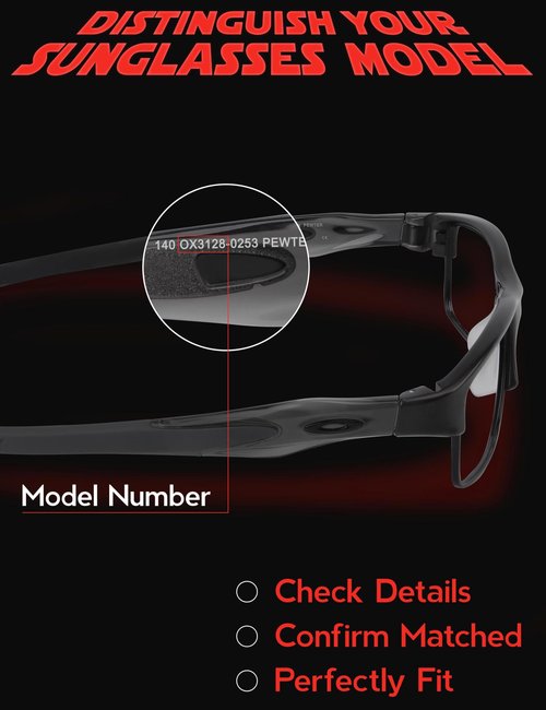 Fiskr Polarized Clip-On Sunglasses for Oakley Crosslink OX3128 (Size 53-18) - UV Protection - Universal Fit for Men & Women - Fire Red