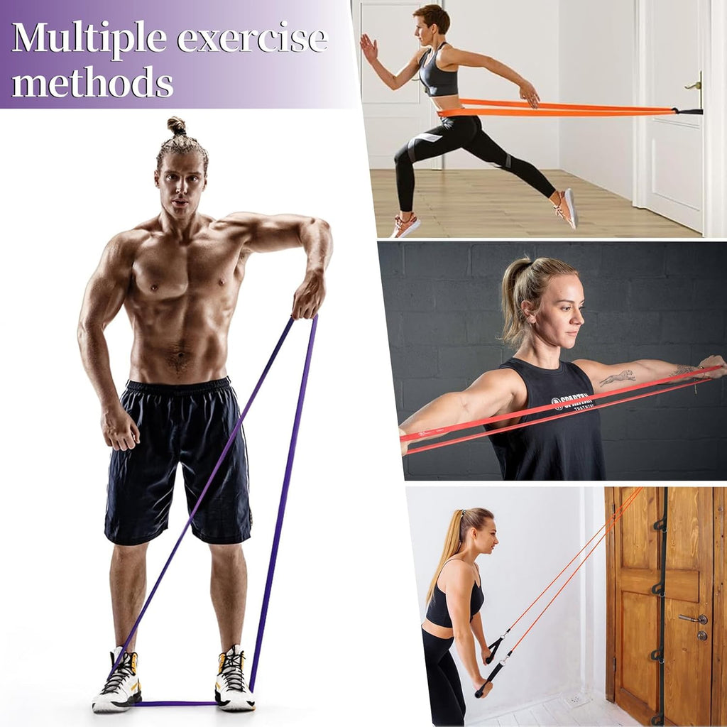 Skiennix Resistance Bands - Versatile Workout & Pull-Up Assistance Bands for Men & Women | Includes Door Anchor & Handle