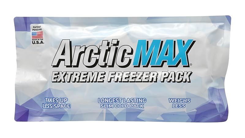 ArcticMAX Slim Cooler Ice Pack - Long-Lasting Reusable Bead Pack (Medium)