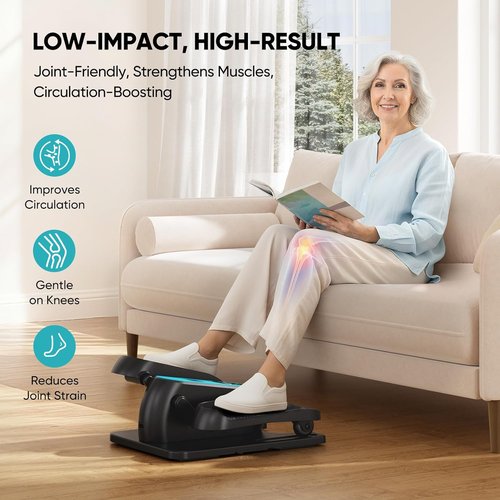 Dripex Under Desk Elliptical Machine - Quiet Electric Leg Exerciser for Seniors | 12 Speed Settings & Remote Control