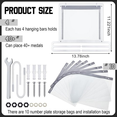 Moxweyeni Race Medal & Bib Display Hanger - Wall-Mounted Holder for Runners | Perfect Gift