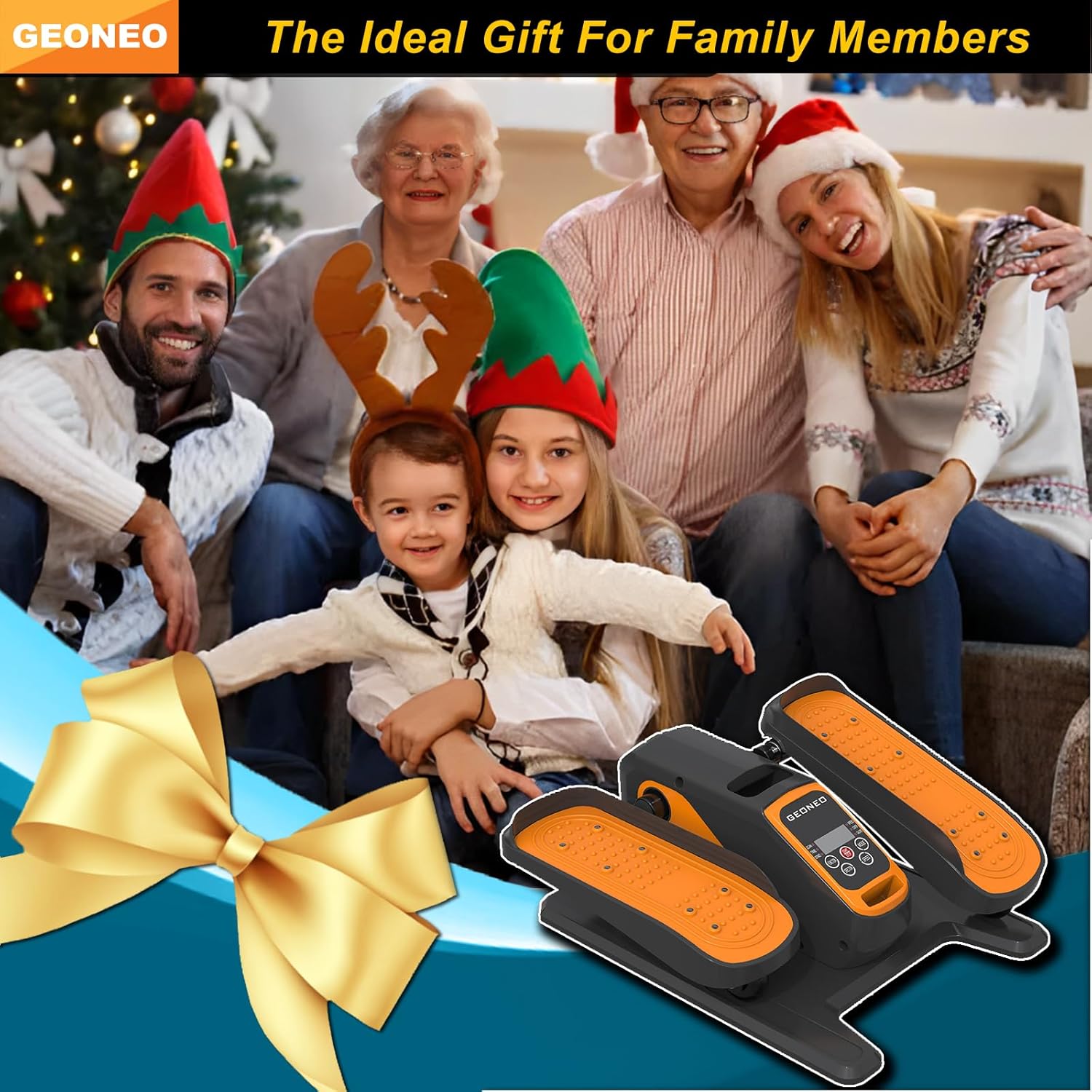 Under Desk Elliptical Machine - Electric Seated Pedal Exerciser for Seniors | Quiet, Compact Design with Remote Control & 12 Speeds