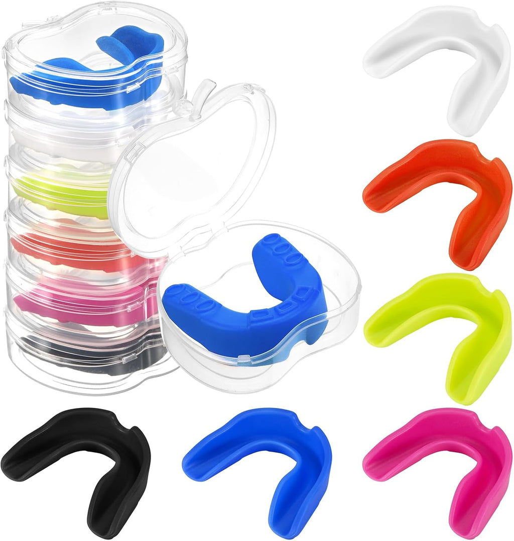 Skiennix Mouth Guard for Sports - Moldable Youth Silicone Mouthguard with Storage Box | 6-Pack