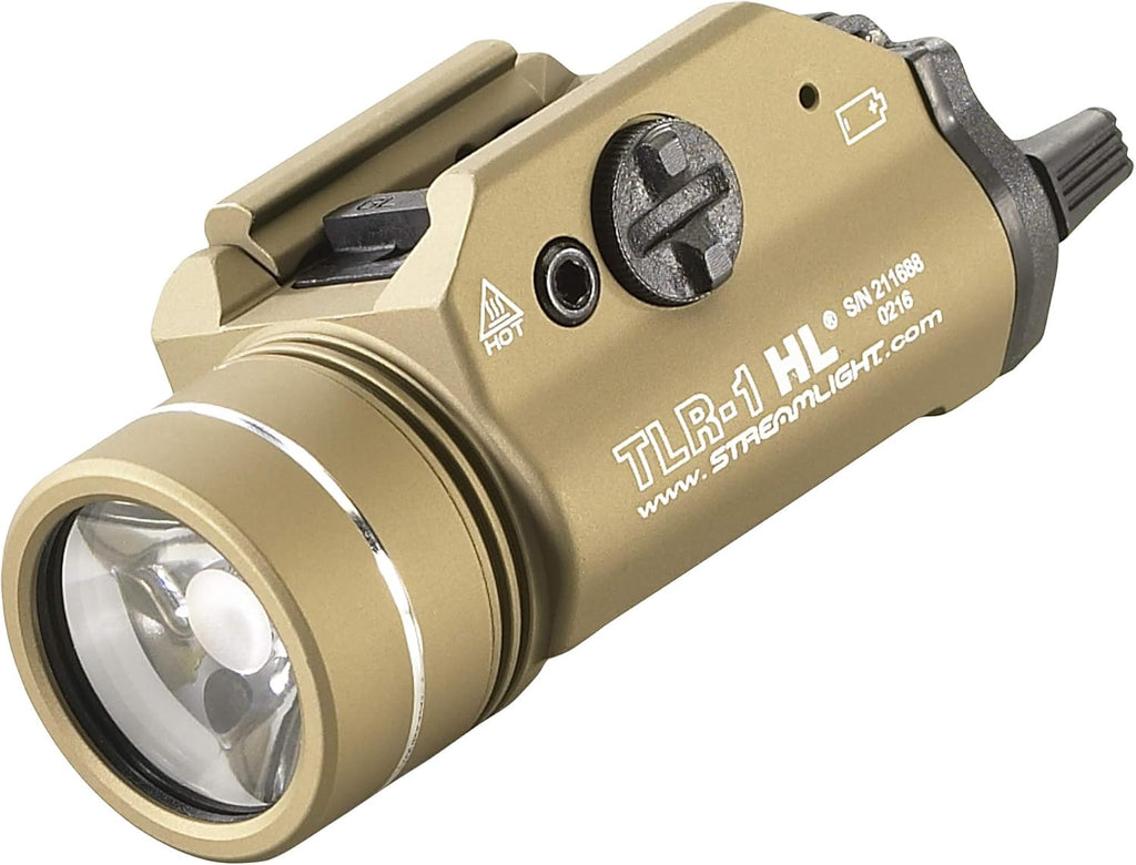 Streamlight TLR-1 HL Tactical Weapon Light - 1000 Lumen Brightness | Long Gun Kit with Remote Switches & Mounting Clips - Flat Dark Earth
