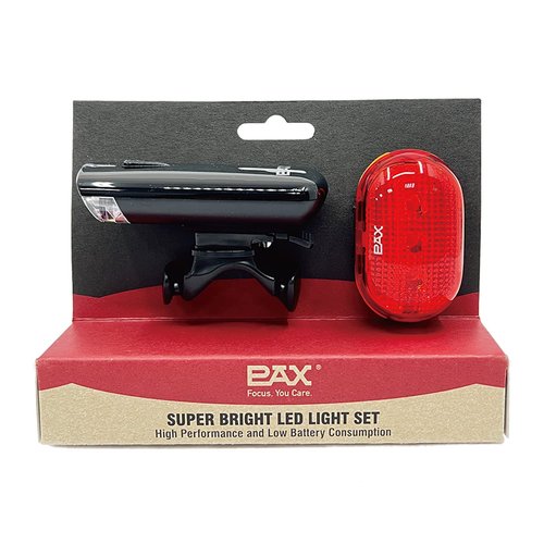 PAX Bike Lights, Super Bright LED Light Set, Bicycle Front Light and Rear Light, Water Resistant, Multi Light Mode, Easy to Install for Mountain Bike, Road Bike and Others