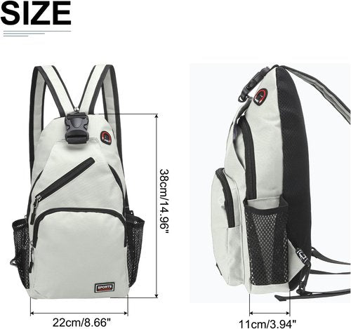 DTGN Convertible Sling Bag - Multifunctional Crossbody Backpack for Hiking & Travel | 8.5"x15" - White