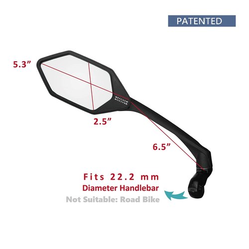 MEACHOW New Scratch Resistant Glass Lens,Handlebar Bike Mirror, Rotatable Safe Rearview Mirror, Bicycle Mirror, (Silver Left Side) ME-007LS