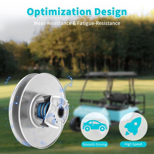 10L0L Golf Cart Torque Driven Clutch Compatible with Club Car DS & Precedent 4-Cycle Gas (97-15), Carryall Turf XRT (97-up), Pioneer (01-04), 4-Cycle Gas Models OEM# 101834001