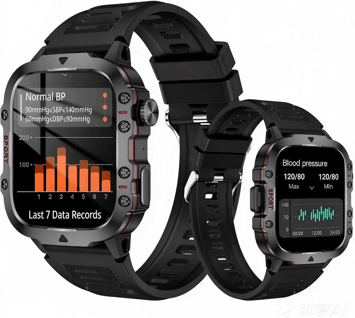 Skiennix Smart Watch - Fitness Tracker with Heart Rate Monitor | Waterproof Design, Black
