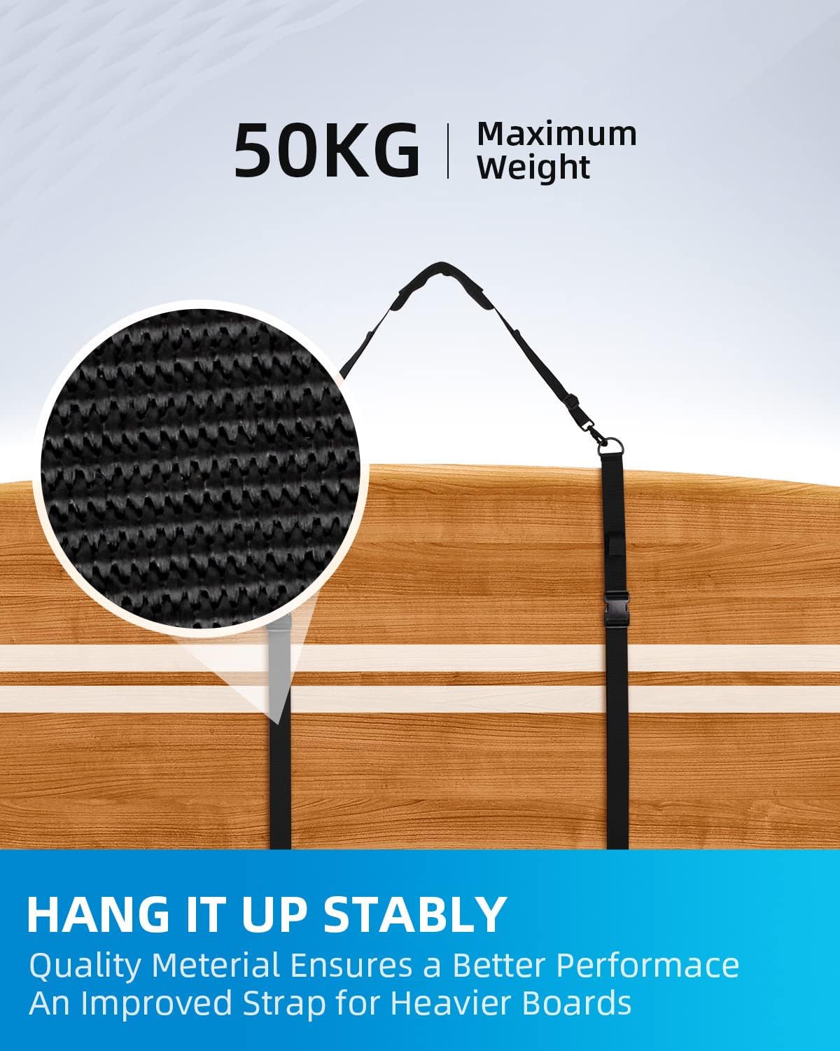 OCEANBROAD SUP Kayak Carry Strap - Adjustable Shoulder Strap with Clips for Paddle Boards & Canoes