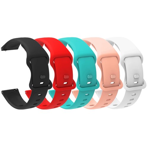 Compatible with Jacoosa Smart Watch Bands, Quick Release Silicone Sport Strap Replacement Watchband with Woven Loop Design Compatible with QONBINK, Jacoosa K62, L70 Smart Watch (5 Pack-2, 22mm size band)