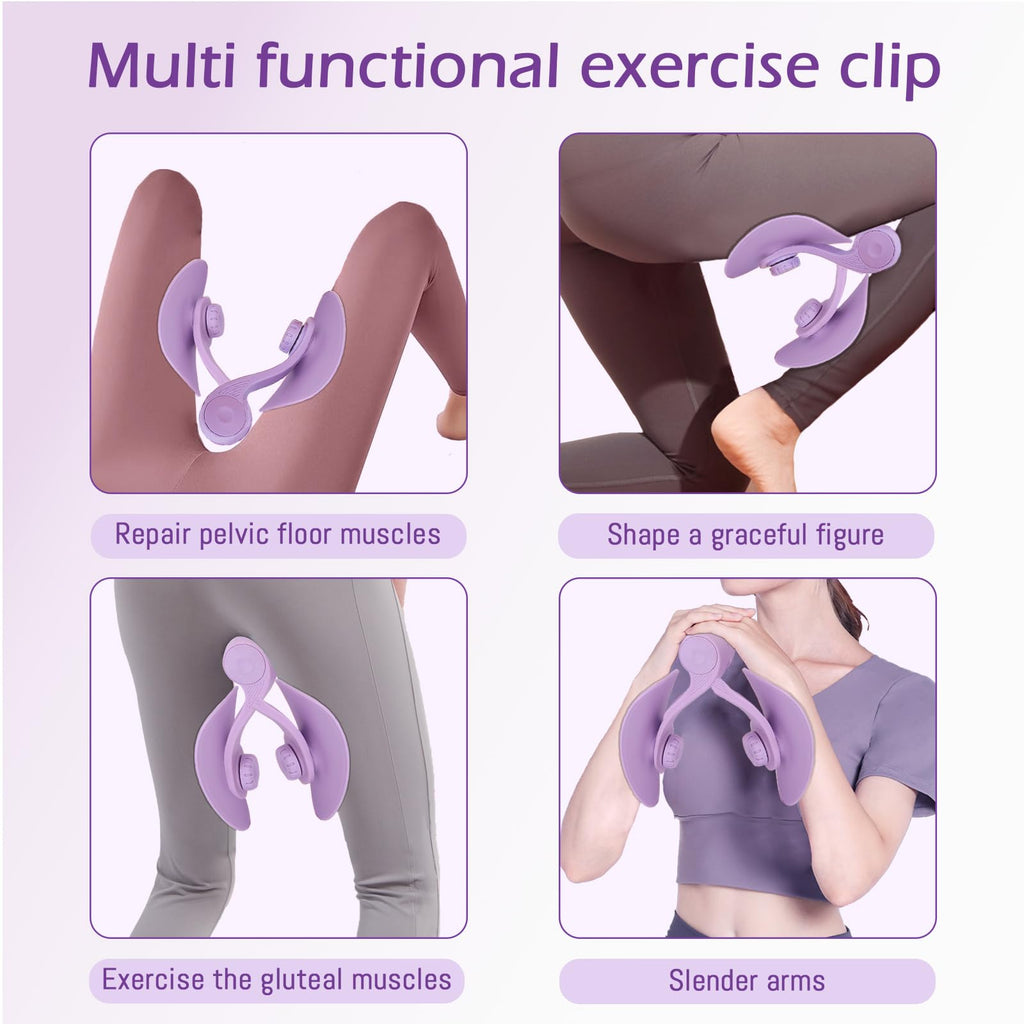 Thigh Master Pelvic Floor Exercise Devices and Inner Thigh Trainer for Women - Kegel Exercise Equipment for Home Use (Violet)