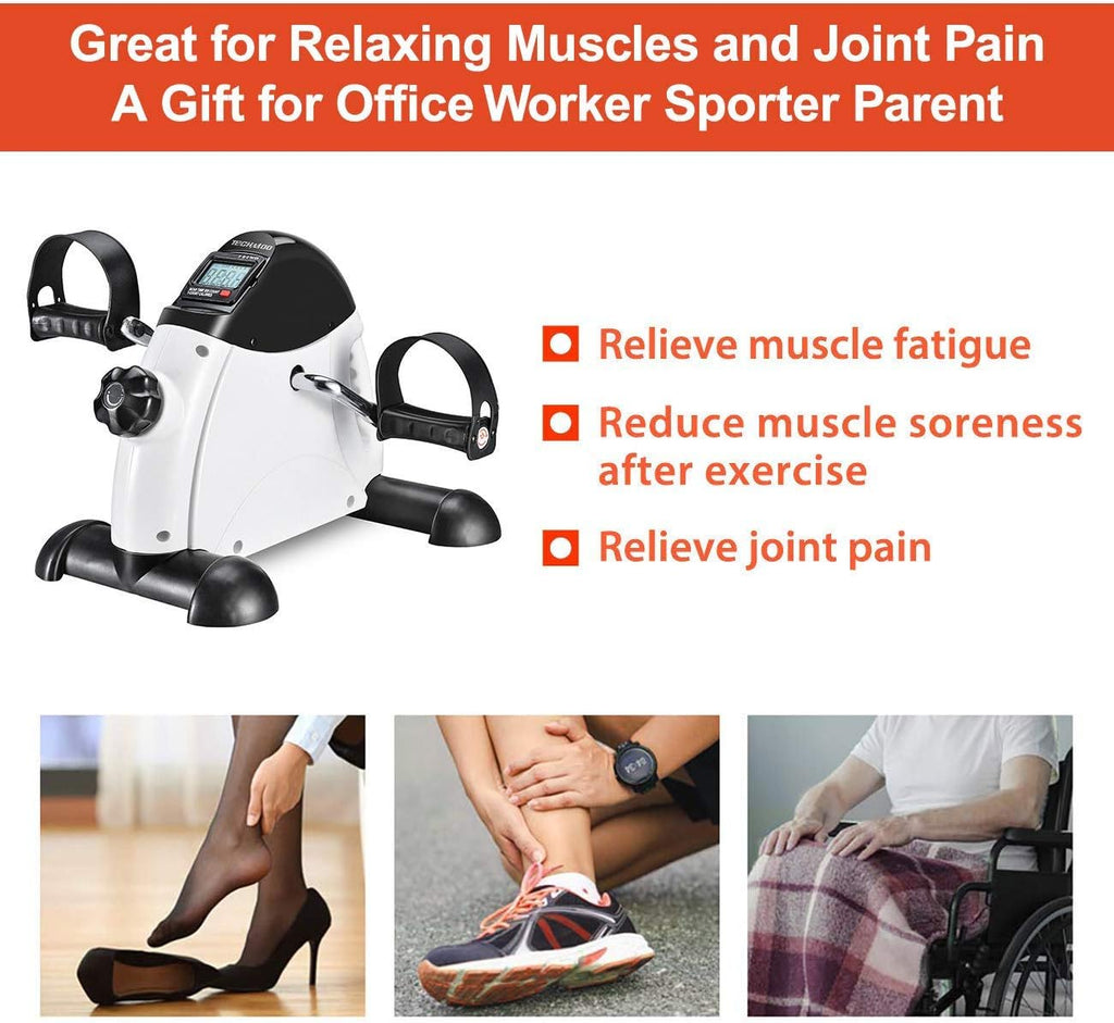 Under Desk Bike Pedal Exerciser Portable Home Exercise Bike Pedal Exerciser Foot Peddler Portable Therapy Bicycle Leg Peddler Portable Mini Cycle Bike for Hands Arm Trainer