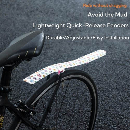 SUKOUSRAM Bike Fender Adjustable Bicycle Mudguard Universal Rear or Front Mud Guard Fenders for Mountain Road Gravel Bikes Full Cover Thicken & Widen (Carbon Fiber Weave)