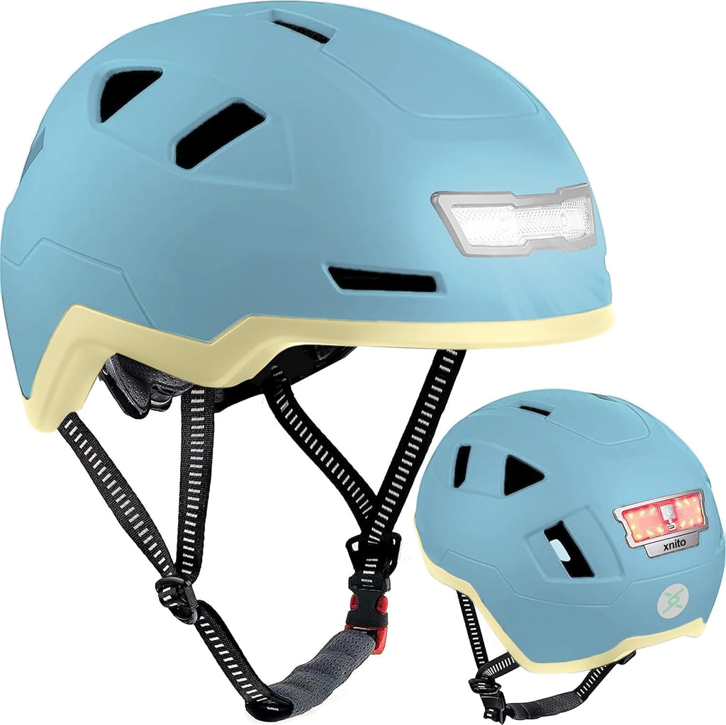 XNITO Bike Helmet - Dual Certified Urban Bicycle Helmet with LED Lights for Adults | CPSC & NTA-8776