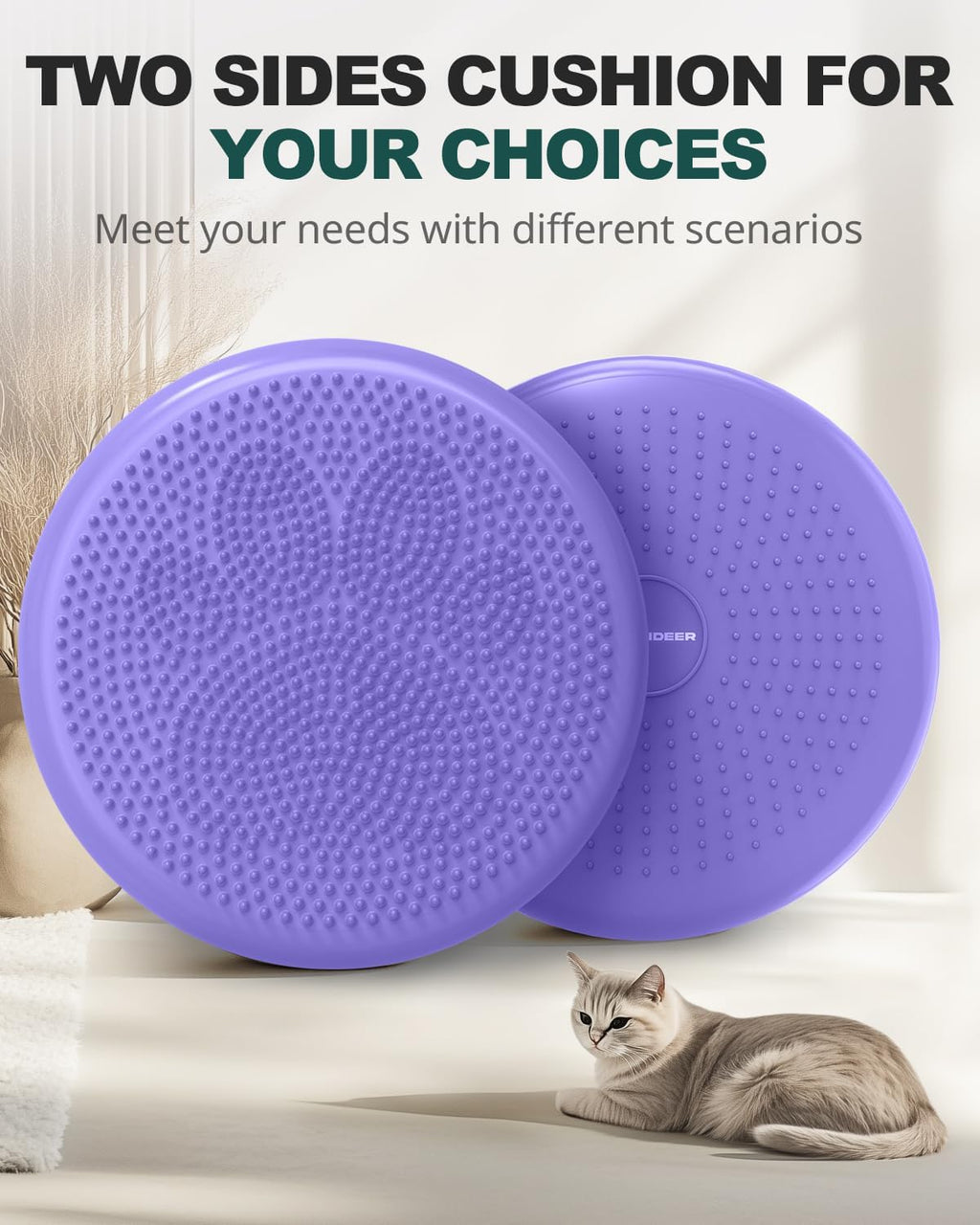 Trideer Wobble Cushion - Core Balance Disc for Flexible Classroom Seating | Sensory Wiggle Seat with Pump