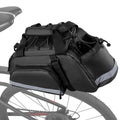 GRAOSO Bike Rear Rack Bag, Pannier Bags for Bicycles with 12L Capacity, Bike Trunk Cooler Bag with Reflective Strips, Reinforced Handle and Removable Shoulder Strap (Black)