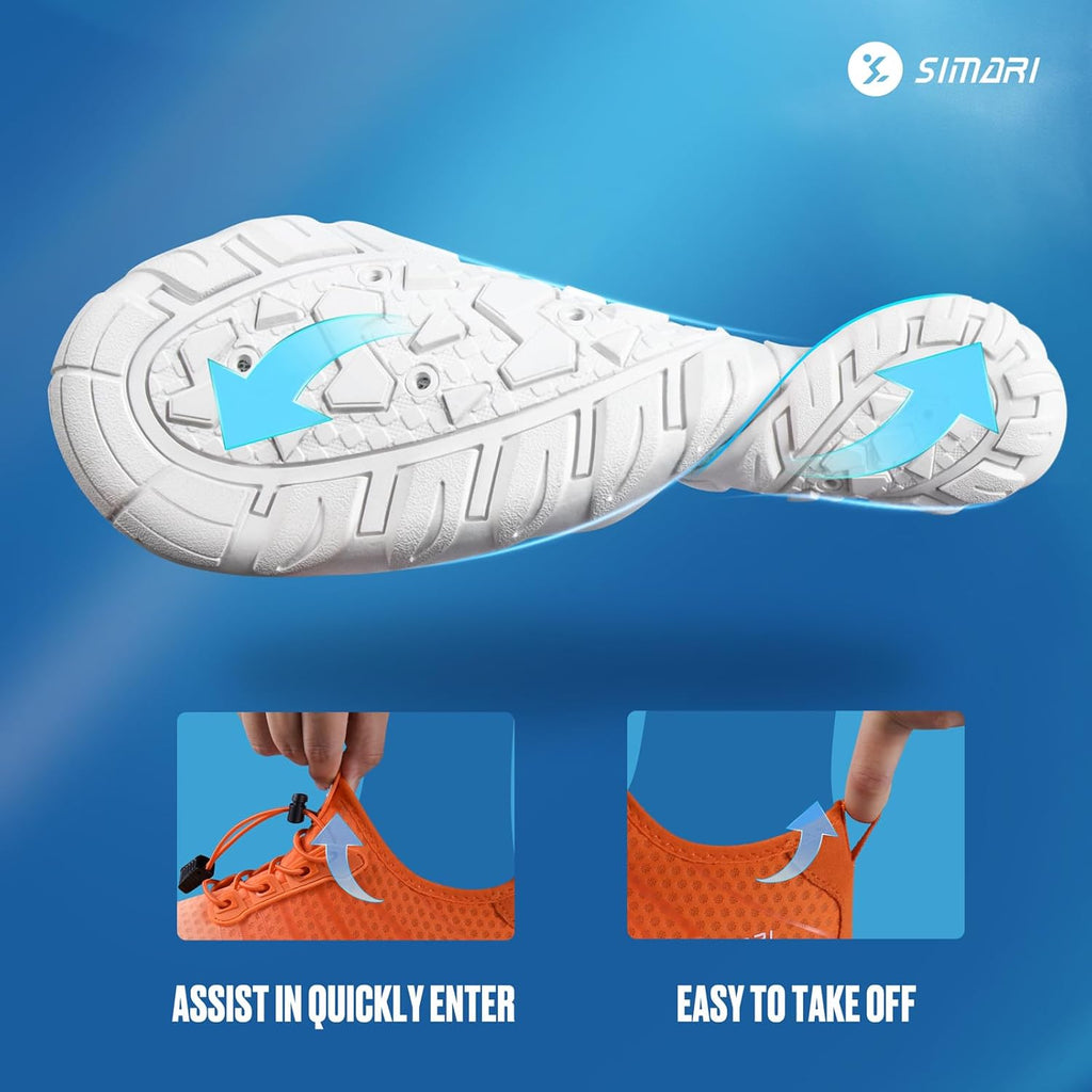 SIMARI Water Shoes - Quick-Dry Aqua Socks for Men & Women | Lightweight Non-Slip Swim Shoes for Beach Sports, Surfing, Kayaking