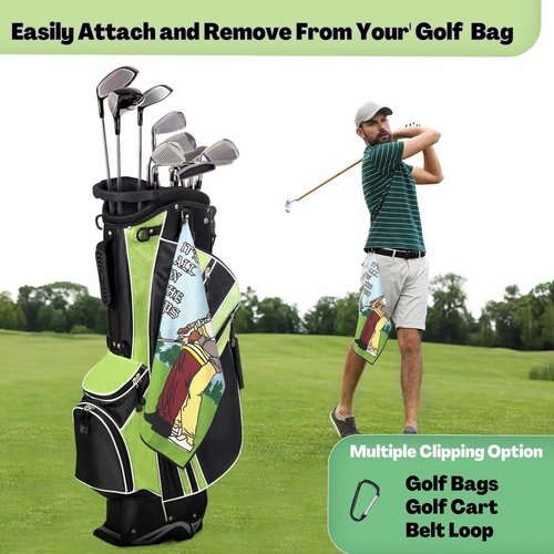 Funny Golf Towel, Printed Golf Towels for Golf Bags with Clip, Golf Gift for Men Husband Boyfriend Dad, Birthday Gifts for Fan - It's All in The Hips