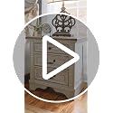 Chipped White 3-Drawer Nightstand with Charging Station - Cottage Chic