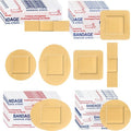 Geiserailie Adhesive Bandages - 200 Pcs Waterproof Flexible Oval & Square Strips for Skin Wound Care