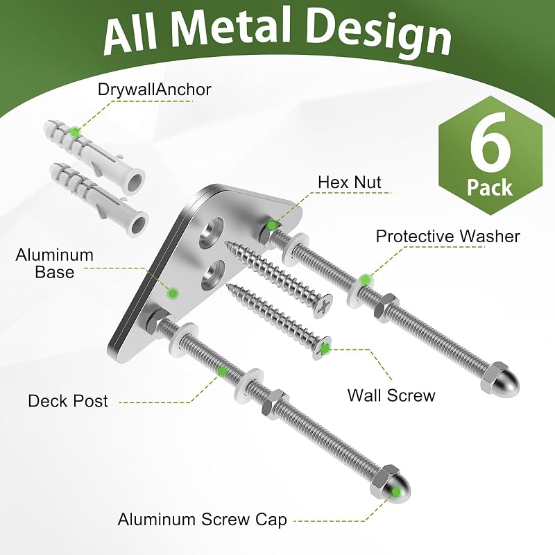 6Pcs-Silver Skateboard Wall Mount Hanger - Aluminum Deck Display Rack with Two Screw Holes