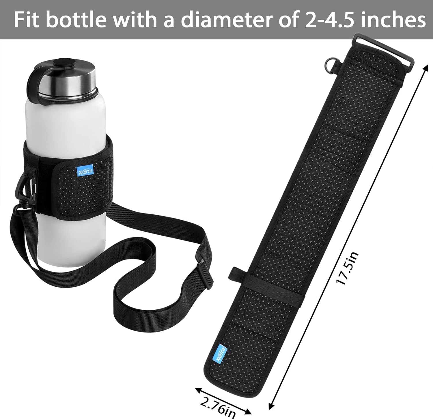 Xxerciz Water Bottle Carrier - Adjustable Shoulder Strap Sling for Hiking & Camping