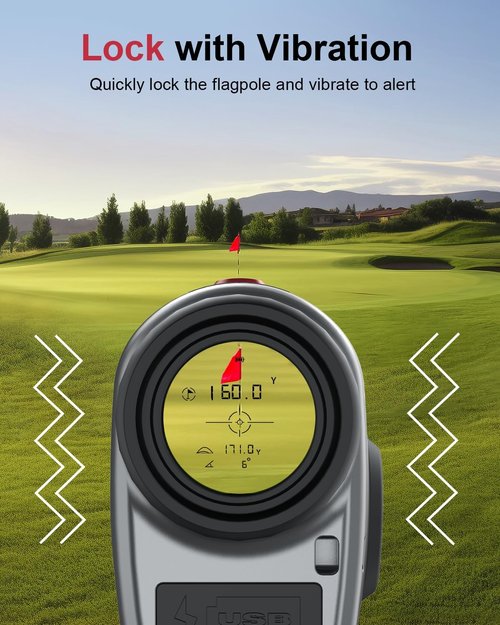 Golf Rangefinder with Slope,7X Magnification Laser Rangefinder, 1300Yards Rechargeable Range Finders Golfing with Flag Lock Vibration,Speed Mode for Hunting Shooting (Grey)