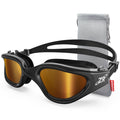 ZIONOR Swim Goggles, Upgraded G1 Polarized Swimming Goggles Anti-fog for Adult Men Women B4 (Polarized + Bright Mirror Coffee Gold)