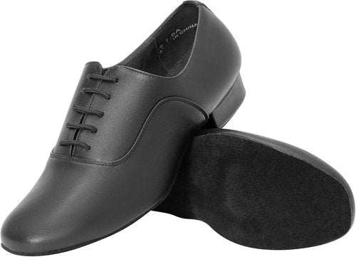 Linodes Men's Latin Dance Shoes - 1 Inch Leather Sole for Ballroom, Salsa, Tango & Waltz