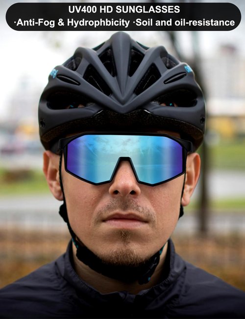 BangLong Sports Sunglasses for Men Women - UV400 Protection Baseball Sun Glasses TR90 for Running Cycling Baseball Fishing, blue