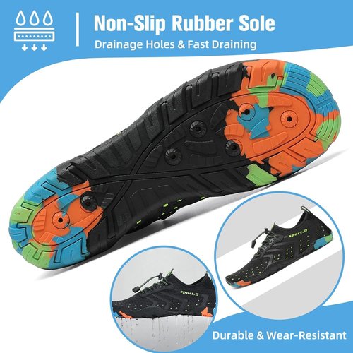 Mishansha Water Shoes - Quick Dry Barefoot Aqua Swim Socks for Surfing & Yoga | Sizes 4.5-15 Women, 3-13.5 Men