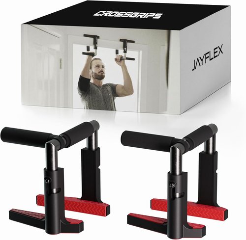 Jayflex CrossGrips Compact Pull Up Bar - Adjustable Door Frame Bar for Home Fitness | 250 lbs Capacity