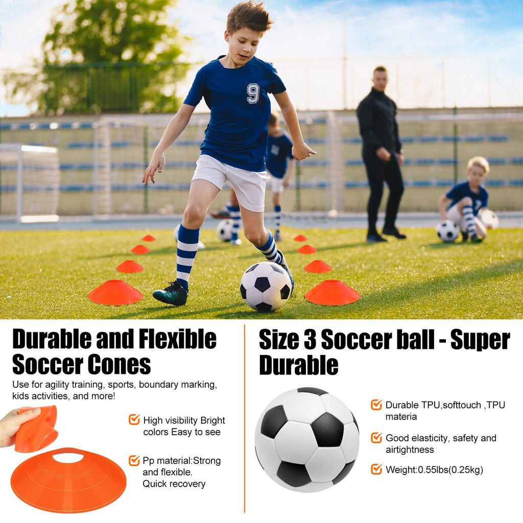 FITPARNER Kids Soccer Goal for Backyard Set - 2 Set of 5X3.6 ft (OrangeBlack)