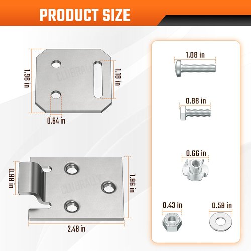 CLUBRALLY Golf Cart Seat Hinge Set for 1979-Up Club Car DS 1011652 1012412-Male + Female