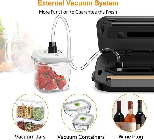 MEGAWISE Vacuum Sealer Machine - 2025 Model with Starter Kit, Compact Design & 10 Bags Included