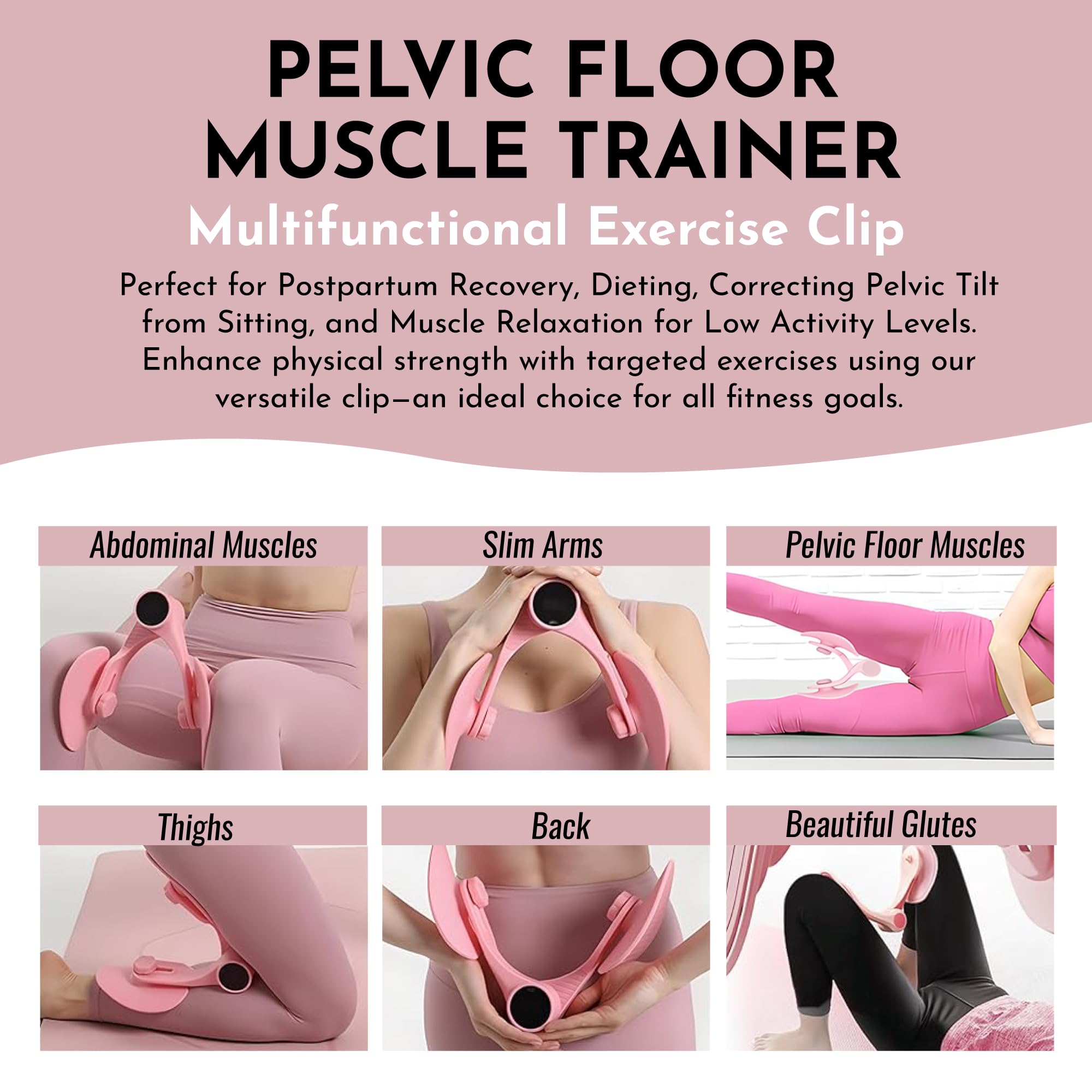 Pelvic Floor Thigh Exercise Device - Portable Kegel System Strengthening Exerciser for Men Women Inner Outer Muscle - Hip Abductor Master Trainer & Leg Workout Toner Equipment for Home Fitness
