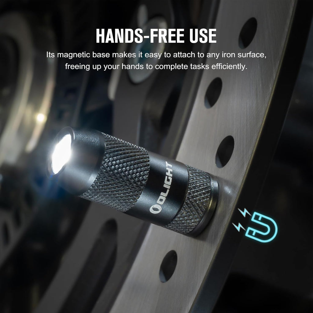 OLIGHT iMini 2 EDC Keychain Flashlight - 50 Lumens Compact Mini LED Light | Rechargeable, Portable (Black & Dream Blue)