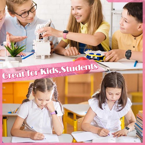 Konewos Children Simple Fitness Tracker Watch, Digital Step Counter Sport Watch, Waterproof Wristwatch, with Pedometer Alarm Clock Calendar for Kids Boy Girl Students (Pink)