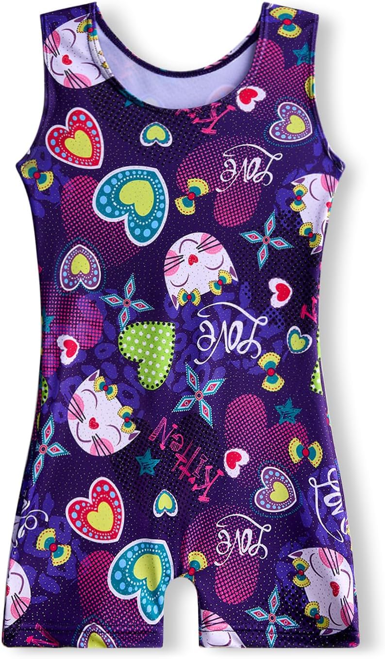 Skiennix Gymnastics Leotards for Girls | Toddler Biketard Unitard Outfit in Multiple Colors (2T-8T)